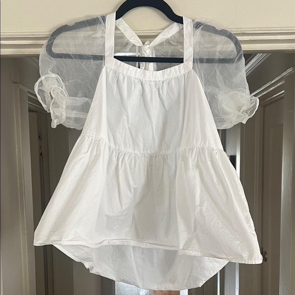 Pomander Place White Blouse with Puff Detail